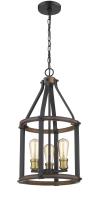 Three Light Pendant by Z-Lite - Kirkland Collection, Rustic Mahogany Finish - 472-3P-RM
