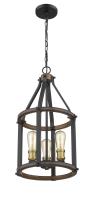 Three Light Pendant by Z-Lite - Kirkland Collection, Rustic Mahogany Finish - 472-3P-RM