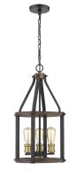 Three Light Pendant by Z-Lite - Kirkland Collection, Rustic Mahogany Finish - 472-3P-RM