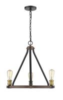 Three Light Chandelier by Z-Lite - Kirkland Collection, Rustic Mahogany Finish - 472-3RM