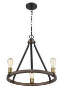 Three Light Chandelier by Z-Lite - Kirkland Collection, Rustic Mahogany Finish - 472-3RM