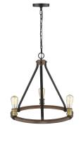 Three Light Chandelier by Z-Lite - Kirkland Collection, Rustic Mahogany Finish - 472-3RM