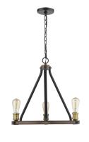Three Light Chandelier by Z-Lite - Kirkland Collection, Rustic Mahogany Finish - 472-3RM