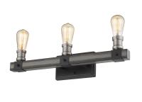 Three Light Vanity by Z-Lite - Kirkland Collection, Ashen Barnboard Finish - 472-3V-ABB
