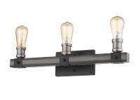 Three Light Vanity by Z-Lite - Kirkland Collection, Ashen Barnboard Finish - 472-3V-ABB