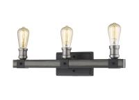 Three Light Vanity by Z-Lite - Kirkland Collection, Ashen Barnboard Finish - 472-3V-ABB