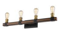 Four Light Vanity by Z-Lite - Kirkland Collection, Rustic Mahogany Finish - 472-4V-RM