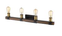 Four Light Vanity by Z-Lite - Kirkland Collection, Rustic Mahogany Finish - 472-4V-RM