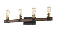 Four Light Vanity by Z-Lite - Kirkland Collection, Rustic Mahogany Finish - 472-4V-RM