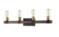 Four Light Vanity by Z-Lite - Kirkland Collection, Rustic Mahogany Finish - 472-4V-RM
