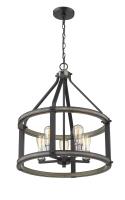 Five Light Chandelier by Z-Lite - Kirkland Collection, Ashen Barnboard Finish - 472-5D-ABB