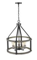 Five Light Chandelier by Z-Lite - Kirkland Collection, Ashen Barnboard Finish - 472-5D-ABB