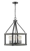Five Light Chandelier by Z-Lite - Kirkland Collection, Ashen Barnboard Finish - 472-5D-ABB