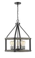 Five Light Chandelier by Z-Lite - Kirkland Collection, Ashen Barnboard Finish - 472-5D-ABB