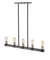 Five Light Linear Chandelier by Z-Lite - Kirkland Collection, Ashen Barnboard Finish - 472-5L-ABB