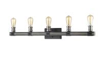 Five Light Vanity by Z-Lite - Kirkland Collection, Ashen Barnboard Finish - 472-5V-ABB