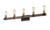 Five Light Vanity by Z-Lite - Kirkland Collection, Rustic Mahogany Finish - 472-5V-RM