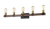 Five Light Vanity by Z-Lite - Kirkland Collection, Rustic Mahogany Finish - 472-5V-RM