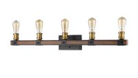 Five Light Vanity by Z-Lite - Kirkland Collection, Rustic Mahogany Finish - 472-5V-RM