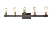 Five Light Vanity by Z-Lite - Kirkland Collection, Rustic Mahogany Finish - 472-5V-RM