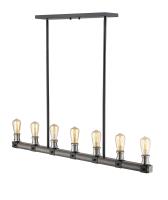 Seven Light Linear Chandelier by Z-Lite - Kirkland Collection, Ashen Barnboard Finish - 472-7L-ABB