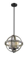 Three Light Pendant by Z-Lite - Kirkland Collection, Ashen Barnboard Finish - 472B14-ABB