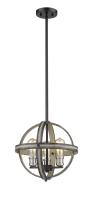 Three Light Pendant by Z-Lite - Kirkland Collection, Ashen Barnboard Finish - 472B14-ABB