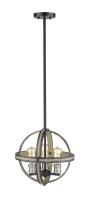 Three Light Pendant by Z-Lite - Kirkland Collection, Ashen Barnboard Finish - 472B14-ABB