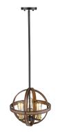 Three Light Pendant by Z-Lite - Kirkland Collection, Rustic Mahogany Finish - 472B14-RM