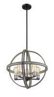 Five Light Chandelier by Z-Lite - Kirkland Collection, Ashen Barnboard Finish - 472B20-ABB