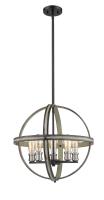 Five Light Chandelier by Z-Lite - Kirkland Collection, Ashen Barnboard Finish - 472B20-ABB