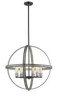 Six Light Chandelier by Z-Lite - Kirkland Collection, Ashen Barnboard Finish - 472B26-ABB