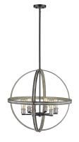 Six Light Chandelier by Z-Lite - Kirkland Collection, Ashen Barnboard Finish - 472B26-ABB