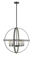 Six Light Chandelier by Z-Lite - Kirkland Collection, Ashen Barnboard Finish - 472B26-ABB