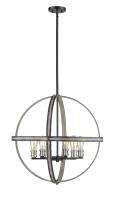 Six Light Chandelier by Z-Lite - Kirkland Collection, Ashen Barnboard Finish - 472B26-ABB