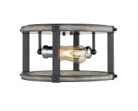 Two Light Flush Mount by Z-Lite - Kirkland Collection, Ashen Barnboard Finish - 472F2R-ABB