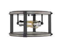 Two Light Flush Mount by Z-Lite - Kirkland Collection, Ashen Barnboard Finish - 472F2R-ABB