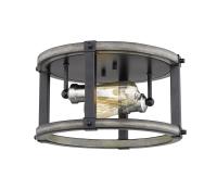 Two Light Flush Mount by Z-Lite - Kirkland Collection, Ashen Barnboard Finish - 472F2R-ABB