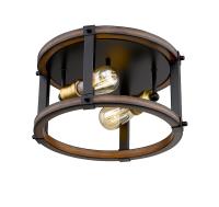 Two Light Flush Mount by Z-Lite - Kirkland Collection, Rustic Mahogany Finish - 472F2R-RM