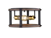 Two Light Flush Mount by Z-Lite - Kirkland Collection, Rustic Mahogany Finish - 472F2R-RM
