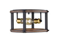 Two Light Flush Mount by Z-Lite - Kirkland Collection, Rustic Mahogany Finish - 472F2R-RM