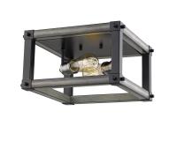 Two Light Flush Mount by Z-Lite - Kirkland Collection, Ashen Barnboard Finish - 472F2S-ABB