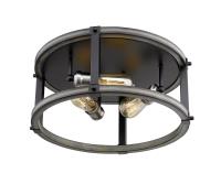 Three Light Flush Mount by Z-Lite - Kirkland Collection, Ashen Barnboard Finish - 472F3R-ABB