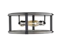 Three Light Flush Mount by Z-Lite - Kirkland Collection, Ashen Barnboard Finish - 472F3R-ABB