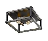 Three Light Flush Mount by Z-Lite - Kirkland Collection, Ashen Barnboard Finish - 472F3S-ABB