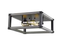 Three Light Flush Mount by Z-Lite - Kirkland Collection, Ashen Barnboard Finish - 472F3S-ABB