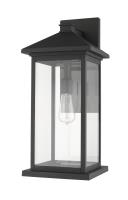 One Light Outdoor Wall Light by Z-Lite - Portland Collection, Black Finish - 531BXL-BK