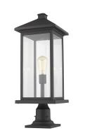 One Light Outdoor Pier Mounted Fixture by Z-Lite - Portland Collection, Black Finish - 531PHBXLR-533PM-BK