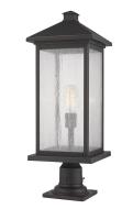 One Light Outdoor Pier Mounted Fixture by Z-Lite - Portland Collection, Oil Rubbed Bronze Finish - 531PHBXLR-533PM-ORB
