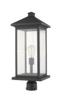 One Light Outdoor Post Mount Fixture by Z-Lite - Portland Collection, Black Finish - 531PHBXLR-BK